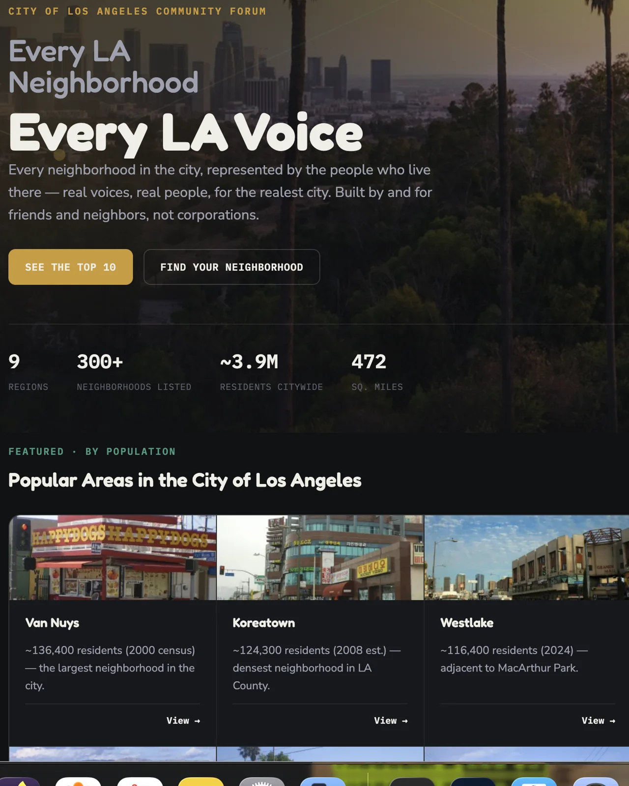 City of LA Community Portal website